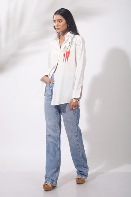 Carrot Patch Cotton Shirt