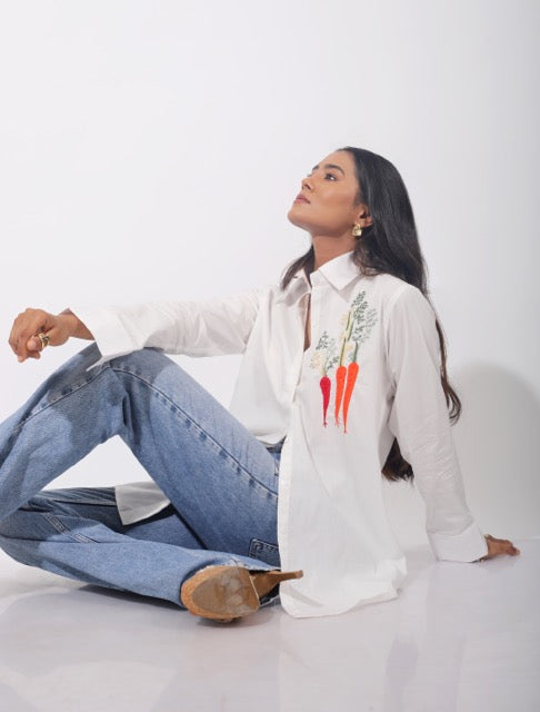 Carrot Patch Cotton Shirt