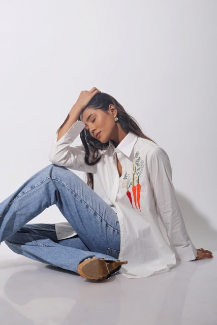 Carrot Patch Cotton Shirt