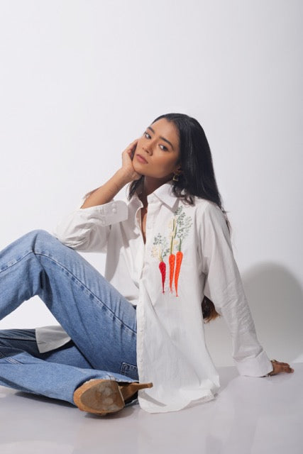 Carrot Patch Cotton Shirt